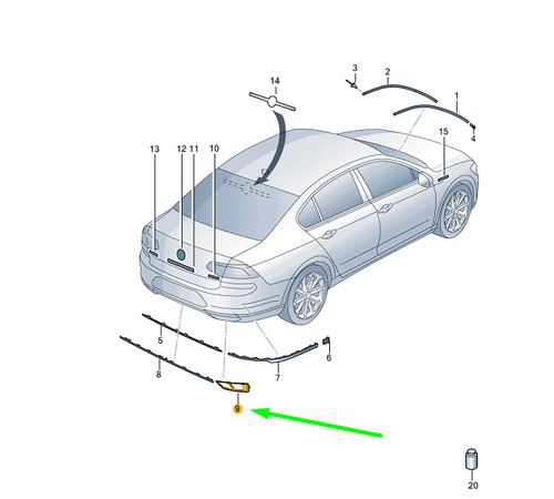 Volkswagen passat rear - b8,